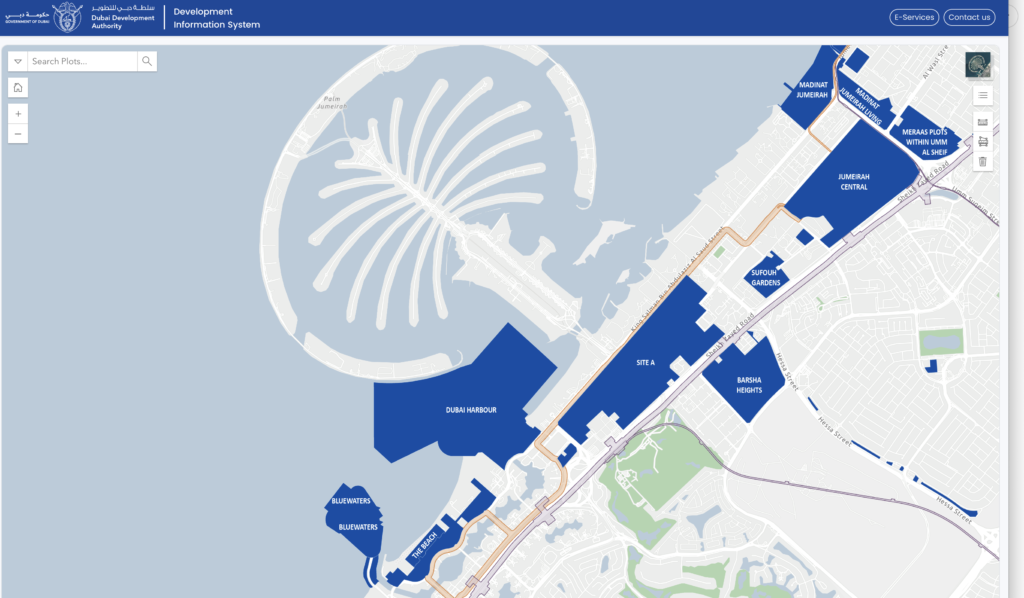 Cadastre de la ville de Dubai